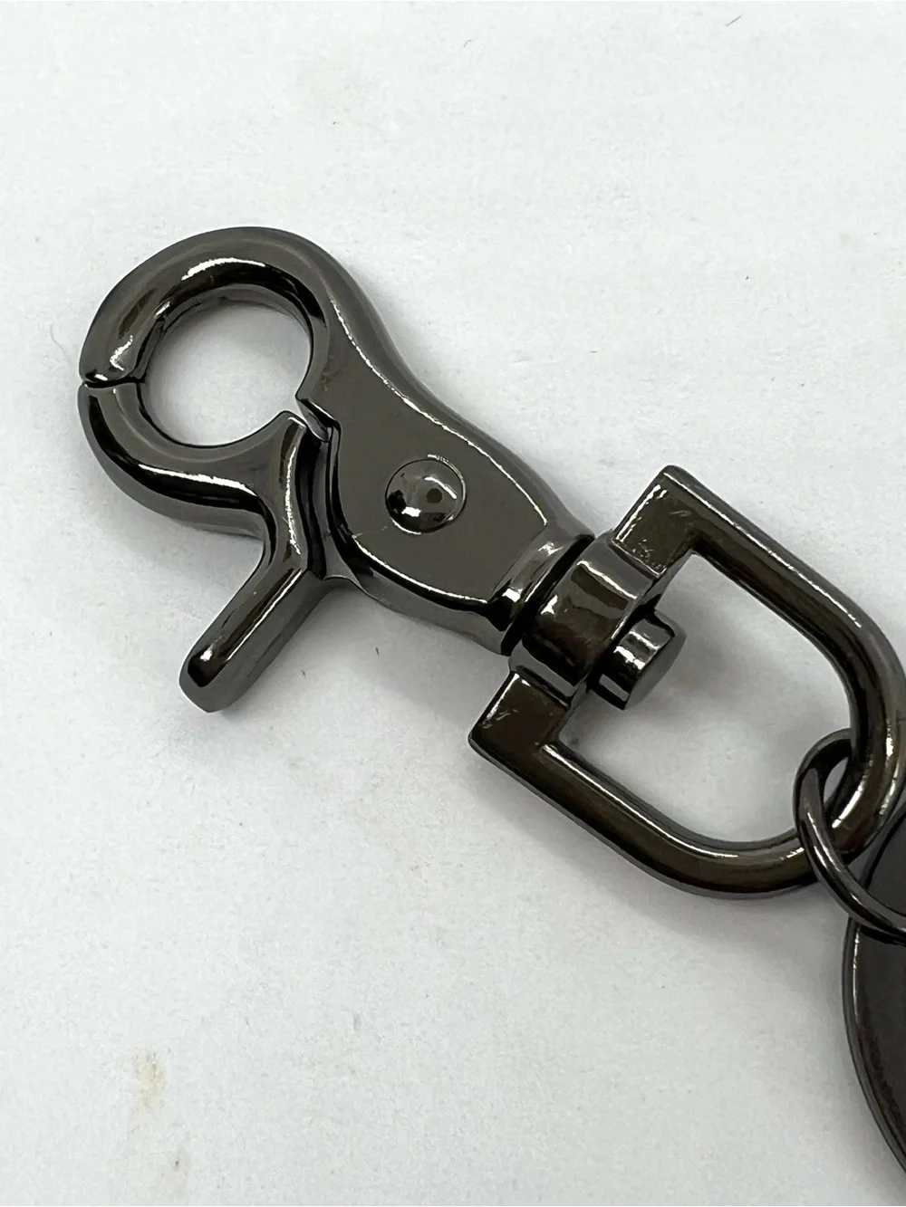 Marc Jacobs Gunmetal Keychain Swivel Lobster Clasp Logo Key Ring Bag Charm